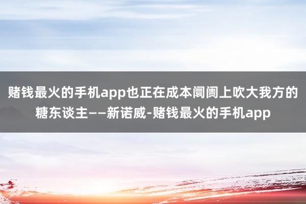 赌钱最火的手机app也正在成本阛阓上吹大我方的糖东谈主——新诺威-赌钱最火的手机app