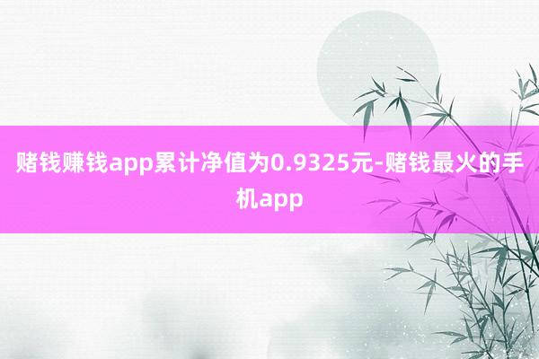 赌钱赚钱app累计净值为0.9325元-赌钱最火的手机app