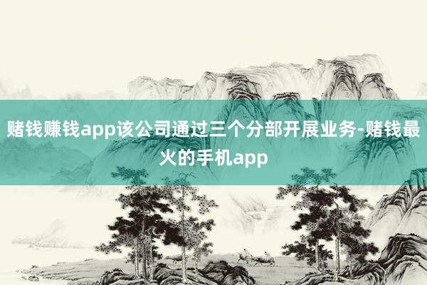 赌钱赚钱app该公司通过三个分部开展业务-赌钱最火的手机app
