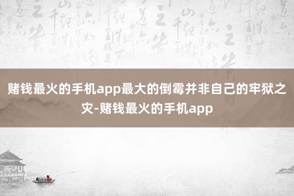 赌钱最火的手机app最大的倒霉并非自己的牢狱之灾-赌钱最火的手机app