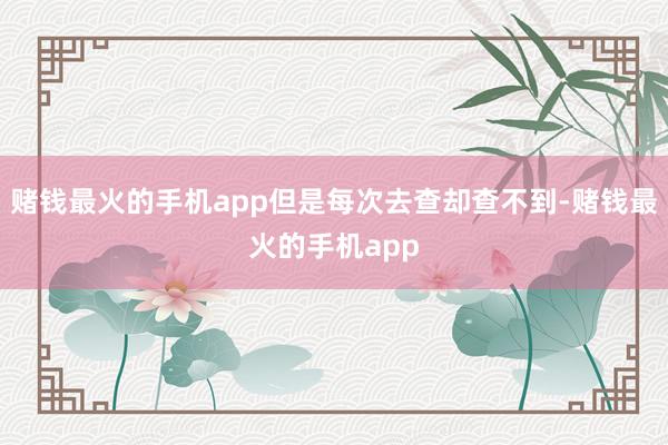 赌钱最火的手机app但是每次去查却查不到-赌钱最火的手机app