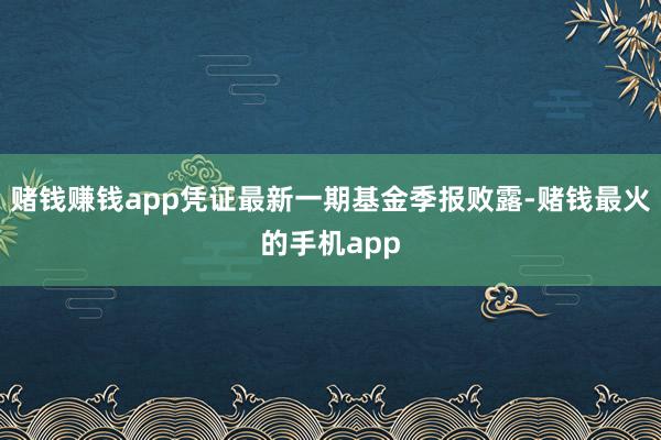 赌钱赚钱app凭证最新一期基金季报败露-赌钱最火的手机app