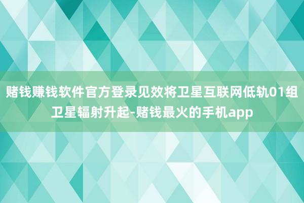 赌钱赚钱软件官方登录见效将卫星互联网低轨01组卫星辐射升起-赌钱最火的手机app