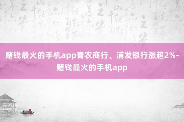 赌钱最火的手机app青农商行、浦发银行涨超2%-赌钱最火的手机app