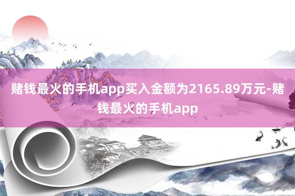赌钱最火的手机app买入金额为2165.89万元-赌钱最火的手机app