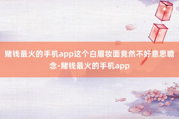赌钱最火的手机app这个白眉妆面竟然不好意思瞻念-赌钱最火的手机app