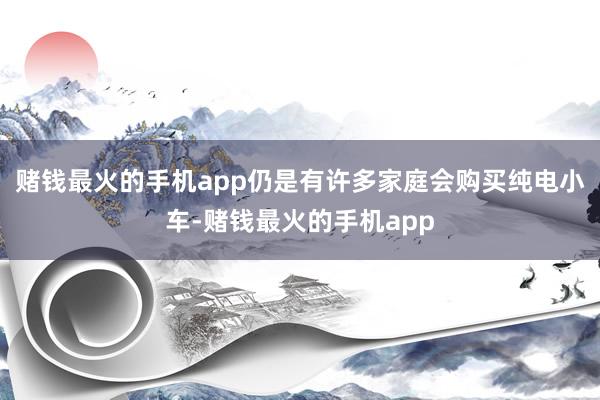 赌钱最火的手机app仍是有许多家庭会购买纯电小车-赌钱最火的手机app