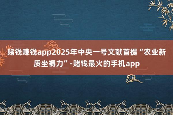 赌钱赚钱app2025年中央一号文献首提“农业新质坐褥力”-赌钱最火的手机app