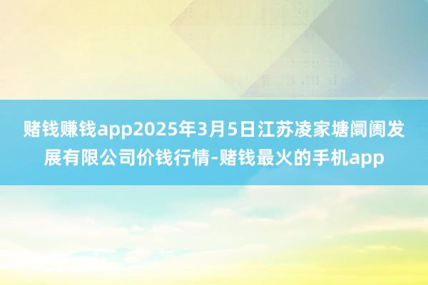 赌钱赚钱app2025年3月5日江苏凌家塘阛阓发展有限公司价钱行情-赌钱最火的手机app