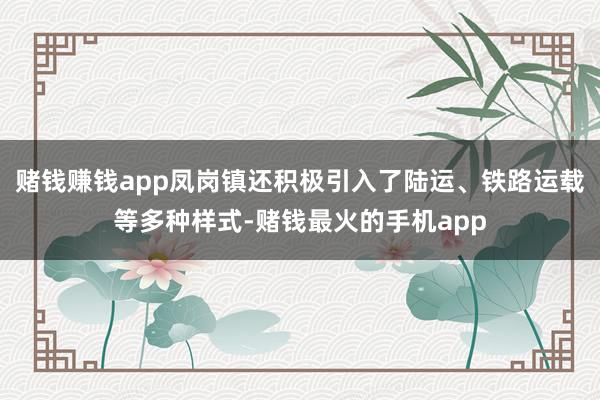 赌钱赚钱app凤岗镇还积极引入了陆运、铁路运载等多种样式-赌钱最火的手机app