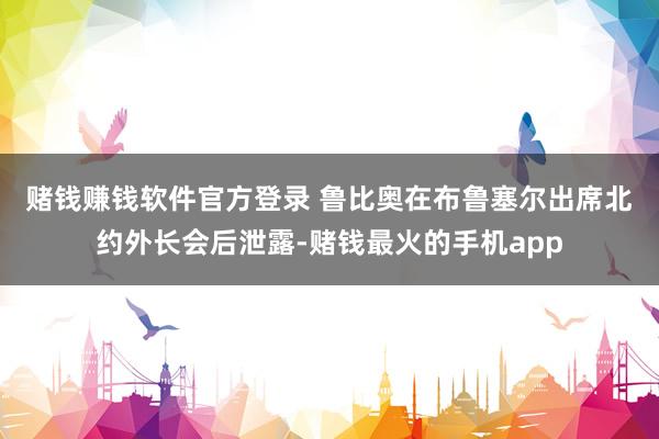 赌钱赚钱软件官方登录 　　鲁比奥在布鲁塞尔出席北约外长会后泄露-赌钱最火的手机app
