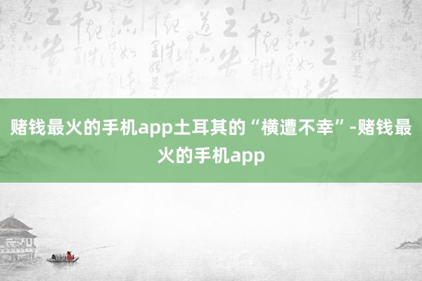 赌钱最火的手机app土耳其的“横遭不幸”-赌钱最火的手机app