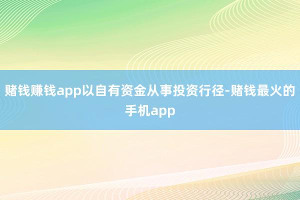 赌钱赚钱app以自有资金从事投资行径-赌钱最火的手机app
