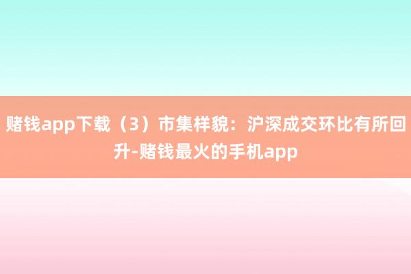 赌钱app下载（3）市集样貌：沪深成交环比有所回升-赌钱最火的手机app