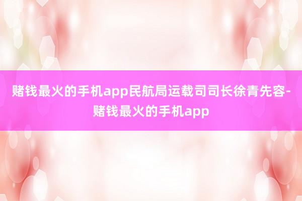 赌钱最火的手机app民航局运载司司长徐青先容-赌钱最火的手机app