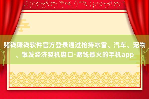 赌钱赚钱软件官方登录通过抢持冰雪、汽车、宠物、银发经济契机窗口-赌钱最火的手机app