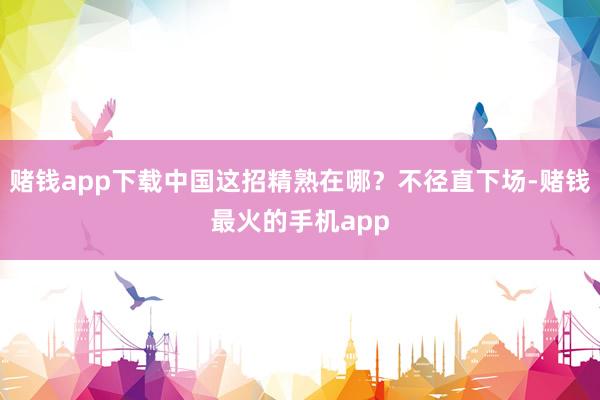 赌钱app下载中国这招精熟在哪？不径直下场-赌钱最火的手机app