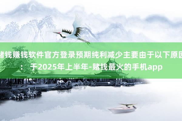 赌钱赚钱软件官方登录预期纯利减少主要由于以下原因： 于2025年上半年-赌钱最火的手机app