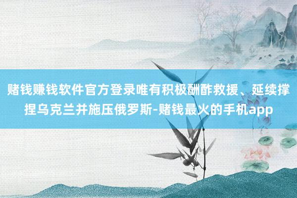 赌钱赚钱软件官方登录唯有积极酬酢救援、延续撑捏乌克兰并施压俄罗斯-赌钱最火的手机app
