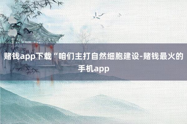 赌钱app下载“咱们主打自然细胞建设-赌钱最火的手机app