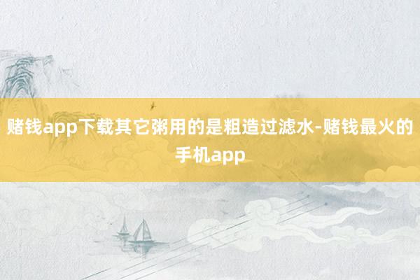 赌钱app下载其它粥用的是粗造过滤水-赌钱最火的手机app