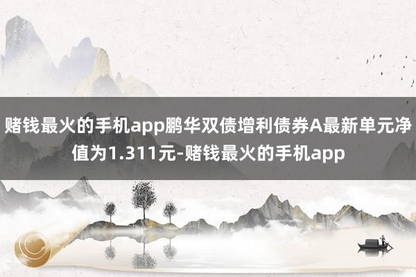 赌钱最火的手机app鹏华双债增利债券A最新单元净值为1.311元-赌钱最火的手机app
